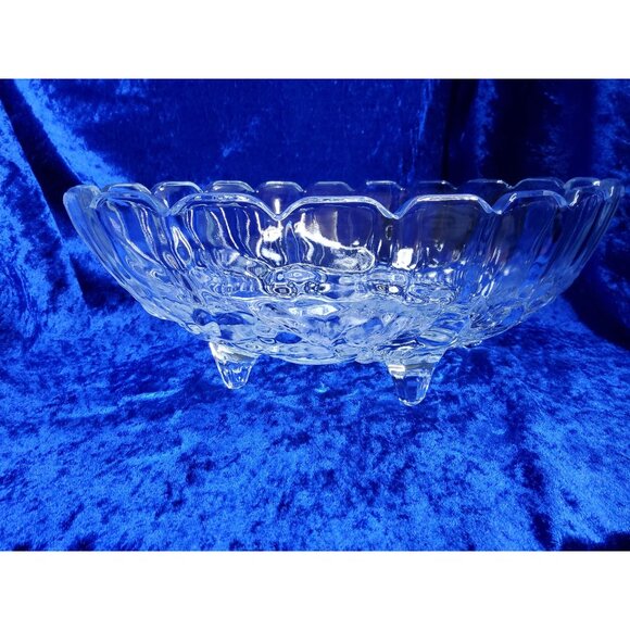 Vintage Indiana Glass Harvest Grape Large Oval Footed Fruit Bowl / Centerpiece - Picture 1 of 4